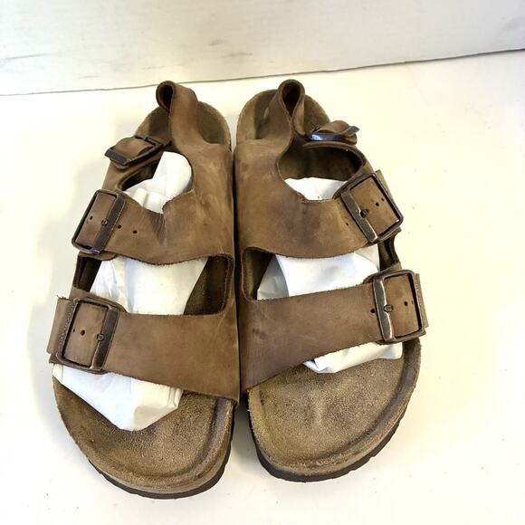 Birkenstock Milano Leather Slingback Sandals EU 38 (US 7–7.5) Brown - Picture 2 of 10